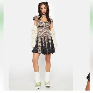 NWOT Free People Floral Mini Dress Size Large